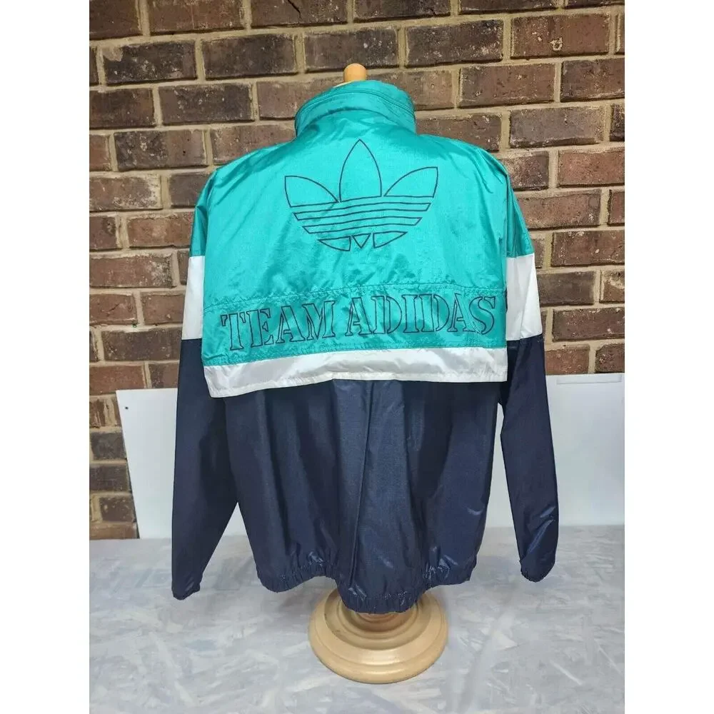 Vintage 80s 90s Adidas TEAM Windbreaker Jacket Athletic Track Men's Size XL